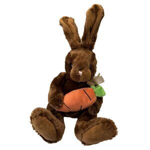 Wishpets Caramel Brown Plush Bunny Rabbit Carrot Floppy Ear Polyester Fiber 11"